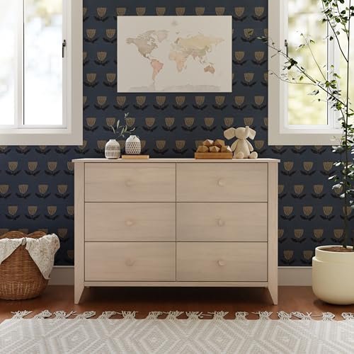 Babyletto Sprout 6-Drawer Dresser for Kids Bedroom - Baby Dresser for Nursery - Double Chest of Drawers for Boys and Girls - GREENGUARD Gold Certified Wood Dresser for Living Room - Washed Natural