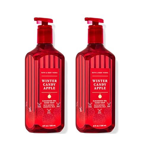 Bath and Body Works Cleansing Gel Hand Soap 8 Ounce 2-Pack (Winter Candy Apple)