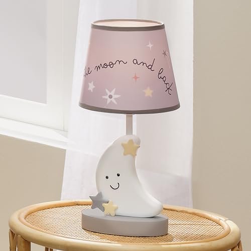 Bedtime Originals Little Star Celestial Moon Nursery Lamp with Shade and Bulb