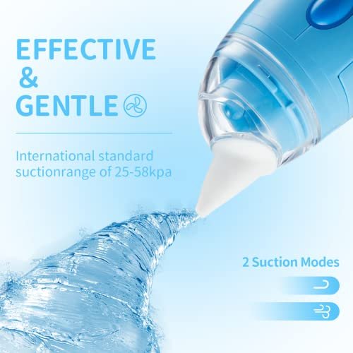 Berrcom Nasal Aspirator for Baby, Electric Nose Sucker Baby Nose Cleaner Automatic Booger Sucker for Kids with Music, Adjustable Suction Level