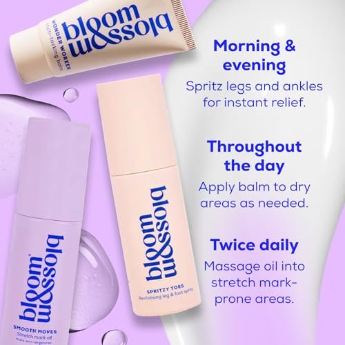 Bloom & Blossom - You've Got This Mama, Maternity Gift Set, 3-Piece Self-Care Kit for Expecting & New Moms with Stretch Mark Oil, Foot Spray Multi-Tasking Balm - Baby Shower, Maternity & New Mom Gift
