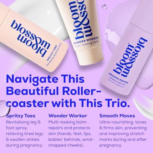 Bloom & Blossom - You've Got This Mama, Maternity Gift Set, 3-Piece Self-Care Kit for Expecting & New Moms with Stretch Mark Oil, Foot Spray Multi-Tasking Balm - Baby Shower, Maternity & New Mom Gift