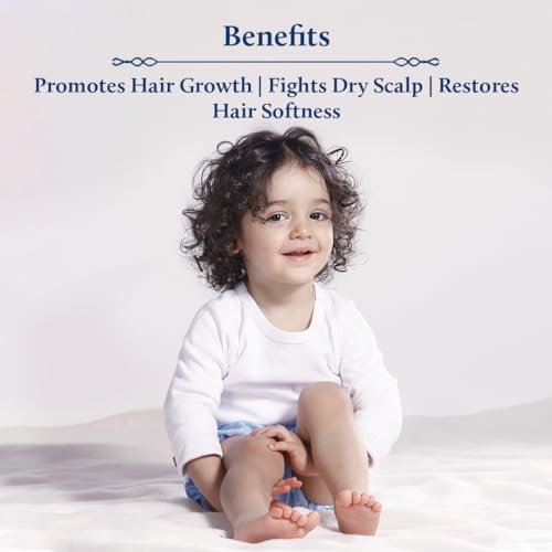 Blue Nectar Ayurvedic Baby Hair Oil with Organic Ghee, Almond Oil, Coconut Oil & Olive Oil for Hair and Scalp(18 Herbs, 3.38 Fl Oz)