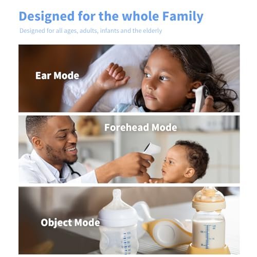Boncare Ear and Forehead Thermometer, 2X Accuracy Infrared Digital Thermometer for Adults and Kids, 1 Second Reading, No Touch Baby with Fever Alarm, FSA and HSA Eligible