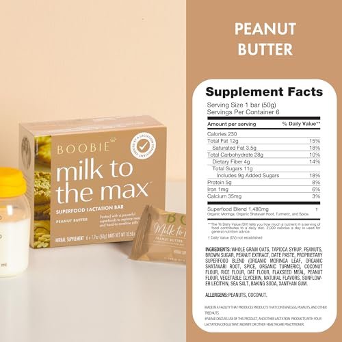 Boobie Bar Superfood Lactation Bar Variety Pack, Lactation Snacks for Breastfeeding Moms to Increase Milk Supply, Fenugreek-Free, Gluten-Free, Dairy-Free, Vegan (18 Bars, 3 Flavors)