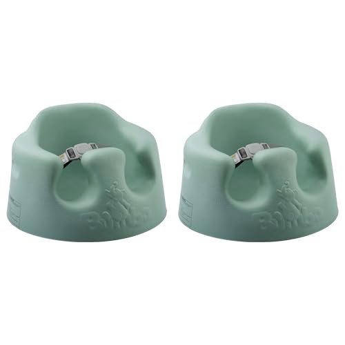 Bumbo Infant Floor Seat Baby Sit Up Chair and Sitting Support for 3 to 12 Months Old with 3 Point Adjustable Safety Strap, 2 Pack, Hemlock Green