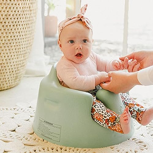 Bumbo Infant Floor Seat Baby Sit Up Chair and Sitting Support for 3 to 12 Months Old with 3 Point Adjustable Safety Strap, 2 Pack, Hemlock Green