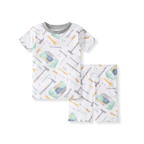 Burt's Bees Baby Boys' 2-Piece Short Sleeve Tee and Shorts Organic Cotton Pajama Set