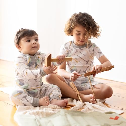 Burt's Bees Baby Boys' 2-Piece Short Sleeve Tee and Shorts Organic Cotton Pajama Set