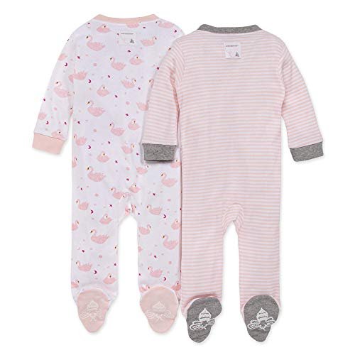 Burt's Bees Baby Girls' Loose Fit Organic Cotton Sleep and Play One-Piece Zip Front Footed Pajamas