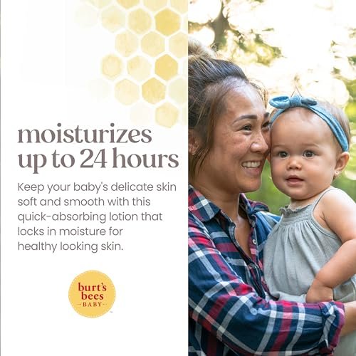 Burt's Bees Baby Lotion for Sensitive Skin, Nourishing and Hypoallergenic Lotion with Shea Butter, Original Scent, 99% Natural Origin, 12 Oz