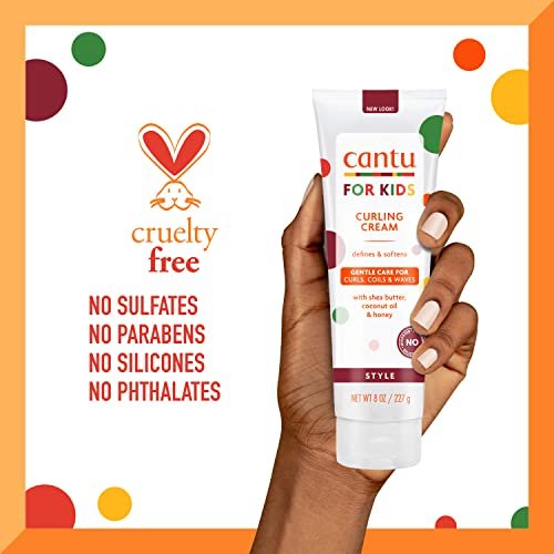 Cantu Care for Kids Paraben & Sulfate-Free Curling Cream with Shea Butter, 8 oz (Pack of 3)