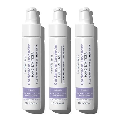 Cardamom Lavender Lotion Hand Sanitizer | Travel Size | Moisturizing Hand Lotion | Made with Aloe Vera & Essential Oils | Rich in Vitamin E | Cleanse & Moisturize | Scented Hand Sanitizer | 3-Pack
