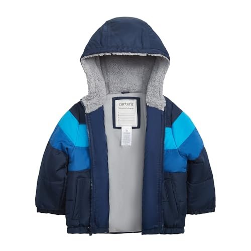 Carter's Baby Boys' Sherpa-Lined Heavyweight Hooded Puffer Jacket