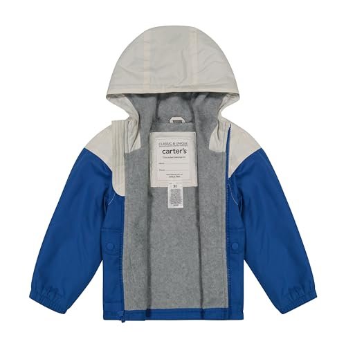 Carter's Boys' Midweight Water-Resistant Fleece-Lined Jacket with Snap Pockets