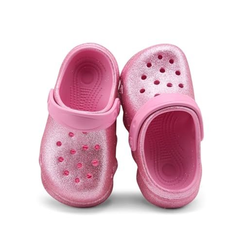 Casual Bright-Colored Clogs for Kid's, Toddlers, Girls, Breathable Lightweight Children's Garden Shoes for Beach Pool, Anti Slip Sandals Clogs
