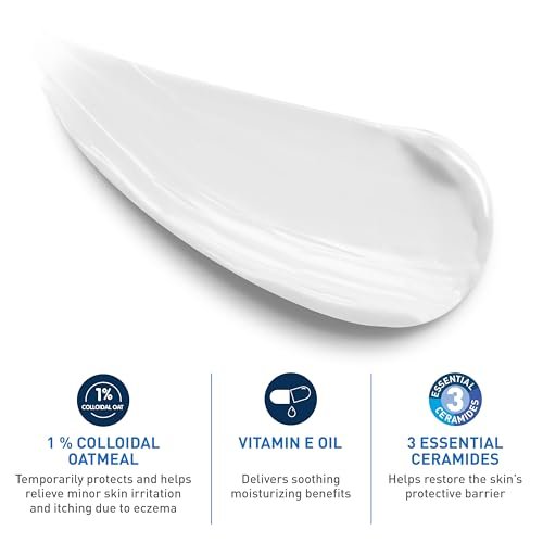 CeraVe Baby Eczema Relief Cream, 1% Colloidal Oatmeal Cream With Vitamin E & Ceramides, Soothes & Calms Itchy Skin, Developed With Pediatric Dermatologist, Fragrance Free, 5oz