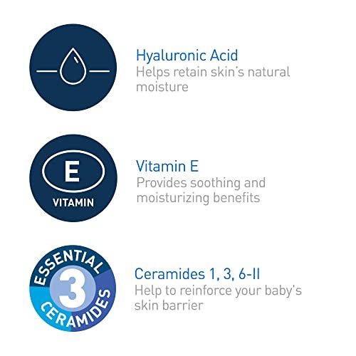 CeraVe Baby Wash & Shampoo, 2-in-1 Tear-Free for Skin Hair Fragrance, Paraben, Dye, Phthalates Sulfate Free Bath, Soap with Vitamin E 16 Ounce