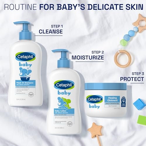 Cetaphil Baby Healing Ointment, Diaper Rash Ointment Soothes and Protects Baby's Irritated Skin, Skin Protectant For Dry Skin, 12oz