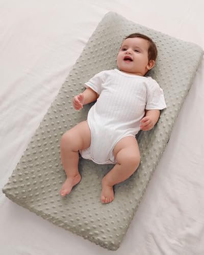 Changing Pad Cover, 2 Pack Soft Changing Table Sheets for Baby Boy and Girl, Diaper Changing Table Cover Fit 32"/34'' x 16" Pad (Green + Tidal Foam)