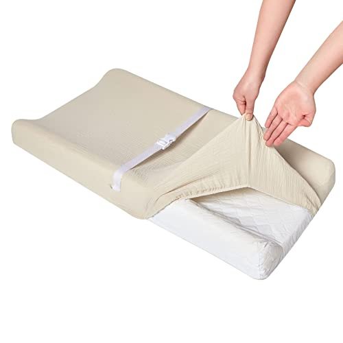 Changing Pad Cover for Baby Girls Boys, Neutral Fitted Muslin Cotton Diaper Changing Pad Sheets, Soft Brethable Changing Table Cover