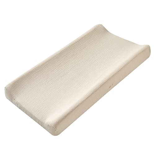 Changing Pad Cover for Baby Girls Boys, Neutral Fitted Muslin Cotton Diaper Changing Pad Sheets, Soft Brethable Changing Table Cover