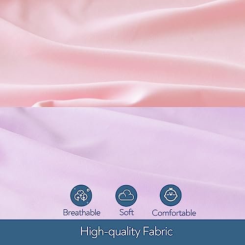 Changing Pad Cover for Girls 4 Pack, Baby Fitted Changing Table Cover Sheets, Soft Breathable for 32"x16" Diaper Change Table Pad, Bassinet Sheets Neutral - Pink and Violet