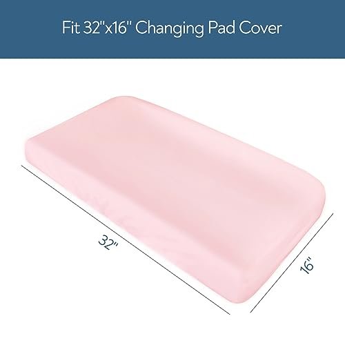 Changing Pad Cover for Girls 4 Pack, Baby Fitted Changing Table Cover Sheets, Soft Breathable for 32"x16" Diaper Change Table Pad, Bassinet Sheets Neutral - Pink and Violet