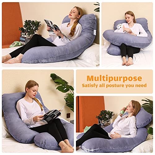 Chilling Home Pregnancy Pillows, U Shaped Full Body Maternity Pillow 58 inch, Pregnant Women Must Haves Pregnancy Pillows for Sleeping with Removable Cover