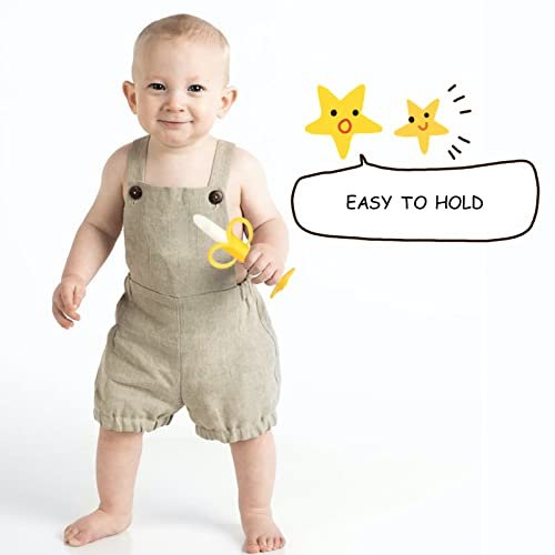 Chuya Teething Toys for Baby, Teethers with Banana Toothbrush Teeth Brushing,BPA-Free,Chew Toy Infants Toddlers Silicone Teether for Babies 0-6-12 Months