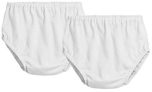 City Threads Baby Girls Boys Diaper Covers Bloomers Cotton Soft Comfortable Durable Made in USA 2-Pack, White & White, Newborn
