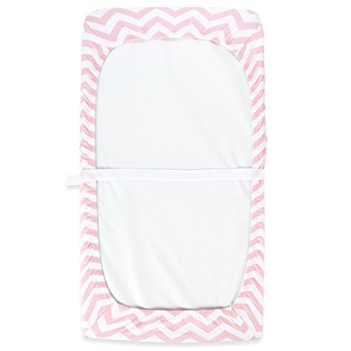 Cuddly Cubs Changing Pad Covers – 2 Pack – Snuggly Soft Plush Cotton Changing Table Covers for Girl – Fits Perfectly on Summer Infant and Other 16 x 32 Baby Changing Table Pads – Pink