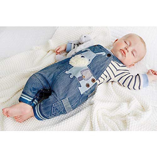 Cute Baby Boy Clothes Suit Toddler Boys' Striped long Sleeve T-Shirt+Denim Overalls Jumpsuit Pants Outfits Sets