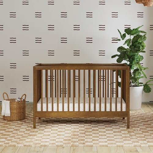 DaVinci Birdie 3-in-1 Convertible Baby Crib with Wooden Toddler Bed & Daybed Conversion - Easy to Assemble & GREENGUARD Gold Certified - 4 Adjustable Mattress Heights - Walnut