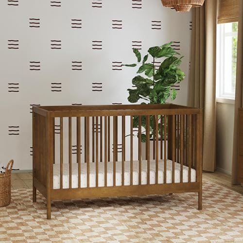 DaVinci Birdie 3-in-1 Convertible Baby Crib with Wooden Toddler Bed & Daybed Conversion - Easy to Assemble & GREENGUARD Gold Certified - 4 Adjustable Mattress Heights - Walnut