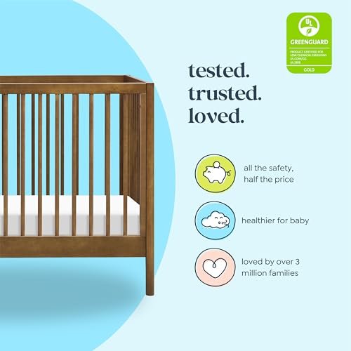 DaVinci Birdie 3-in-1 Convertible Baby Crib with Wooden Toddler Bed & Daybed Conversion - Easy to Assemble & GREENGUARD Gold Certified - 4 Adjustable Mattress Heights - Walnut