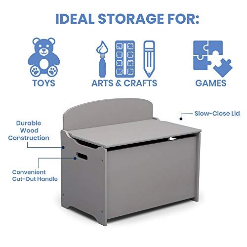 Delta Children MySize Deluxe Toy Box, Grey