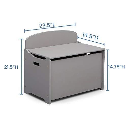 Delta Children MySize Deluxe Toy Box, Grey