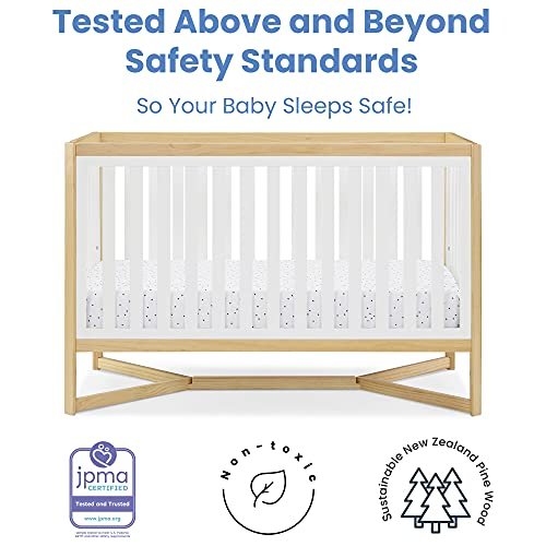 Delta Children Tribeca 4-in-1 Baby Convertible Crib, Bianca White/Natural