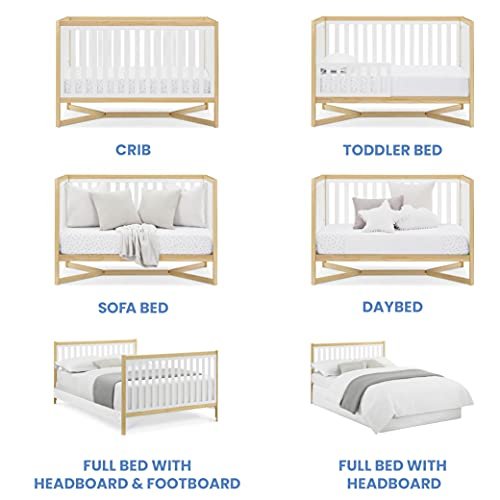 Delta Children Tribeca 4-in-1 Baby Convertible Crib, Bianca White/Natural