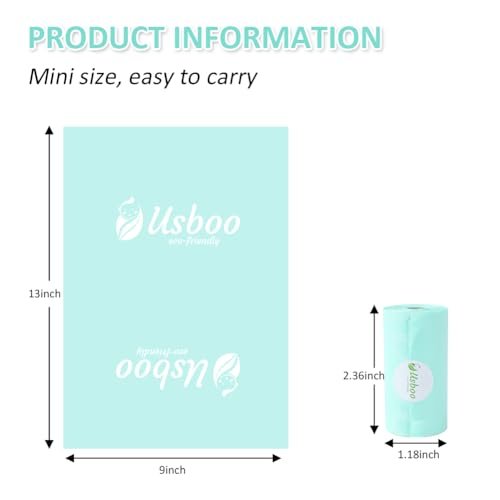 Diaper Bags Disposable for Baby, 16 Refill Rolls/240 Bags OXO-Biodegradable Waste Bags,Dirty Disposable Diaper Bags,Diaper Trash Bags,Rainbow