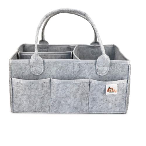 Diaper Caddy, Diaper Organizer, Nursery Storage and Car Organizer for Baby - Large Size - (Cloud Grey)