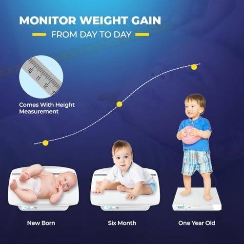 Digital Baby Weighing Scale with Height Meter & Baby Tray - Infant Weighing Machine - Up to 20Kg Weight Capacity