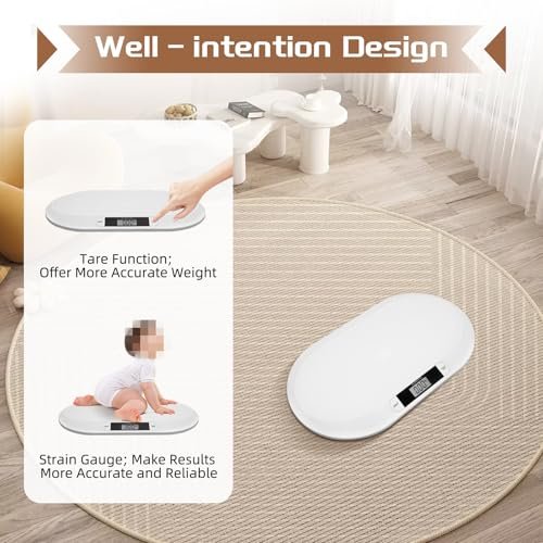 Digital Weight Scale Puppy Scale Baby Scale Newborn Baby Weight Scale up to 44 lbs, High Precision Pet Weight Scale Newborn Scale for Weighing in KG/Pounds/Stone