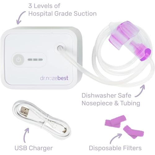 Dr. Noze Best - NozeBot | Electric Baby Nasal Aspirator | Hospital Grade Suction | Nose Sucker and Nasal Vacuum | Safe for Infants and Toddlers (Mild to Severe Congestion - The Original NozeBot)