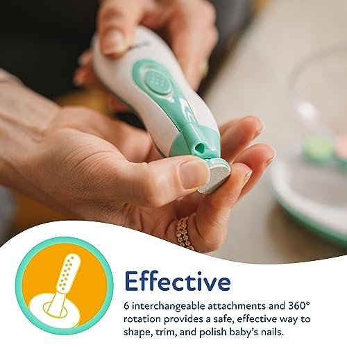 Dr. Talbot's Electric Nail Trimmer for Babies - Baby Nail File with LED Light and Storage Case - 3+ Months