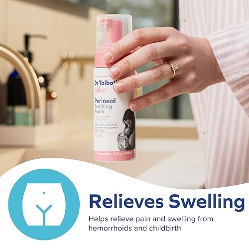 Dr. Talbot's Mom Perineal Soothing Foam - Cooling Postpartum Relief with Witch Hazel and Citroganix - Postpartum Essentials - 5 fl oz