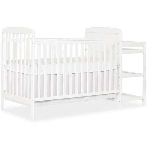 Dream On Me Anna 4-In-1 Full-Size Crib And Changing Table Combo In White