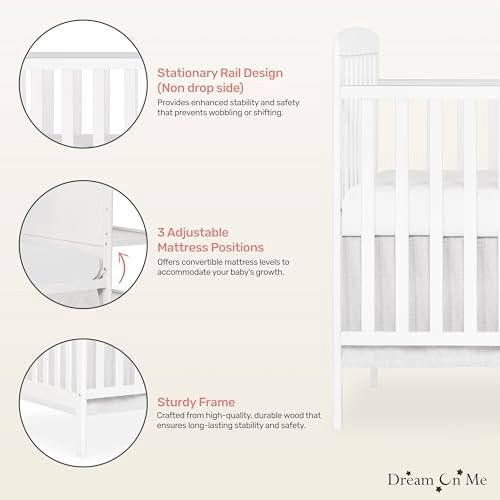Dream On Me Anna 4-In-1 Full-Size Crib And Changing Table Combo In White
