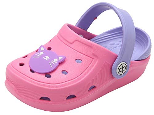 dripdrop Girls Comfort Clogs Kids Slip On Garden Shoes Boys Lightweight Beach Pool Slide Sandals Shower Slipper Pink/6 Toddler